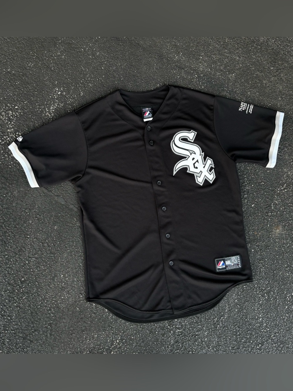 Vintage Majestic Chicago White Sox Jersey Mens L Black MLB Baseball 90s USA Made